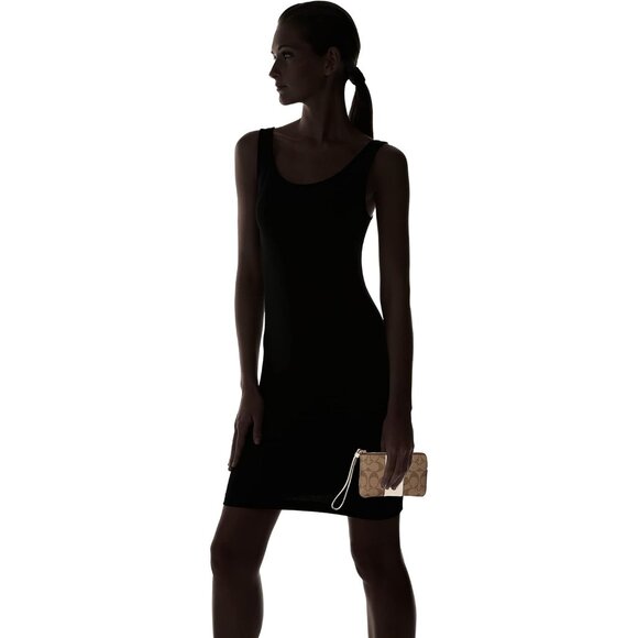 Coach Signature Brown and Cream Wristlet - Picture 4 of 8